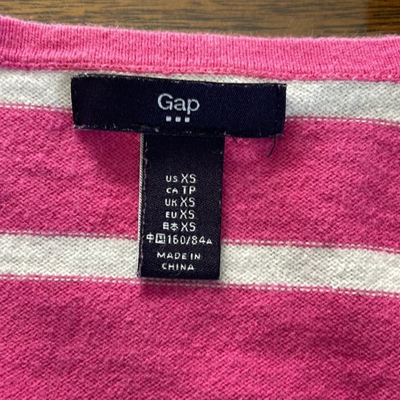 Gap summer long sleeve top size xs pink/white strip - Picture 4 of 4